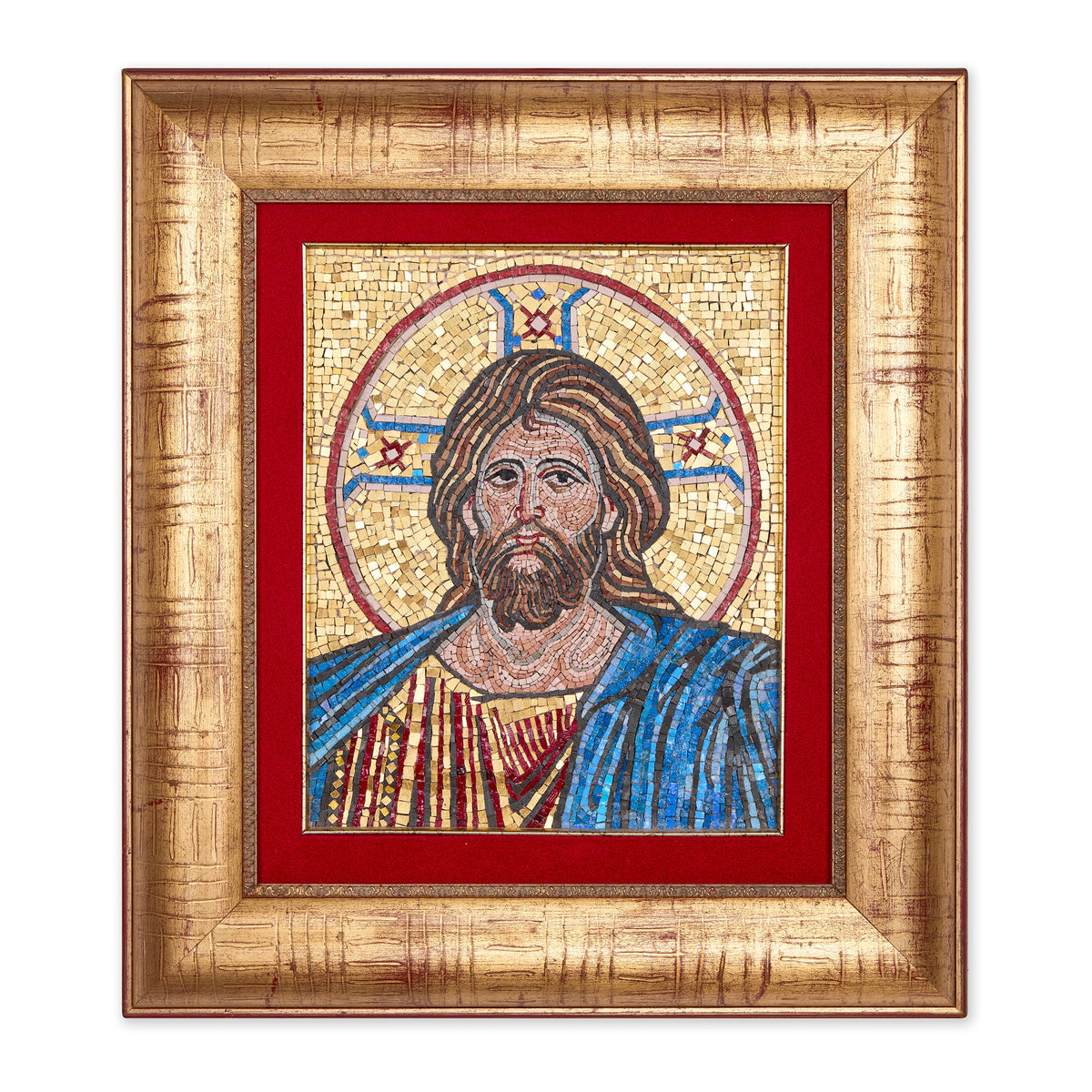 Mosaico de Cristo Pantocrátor con nimbo cruciforme