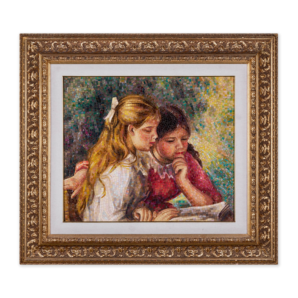 Mosaic of Two Girls Reading