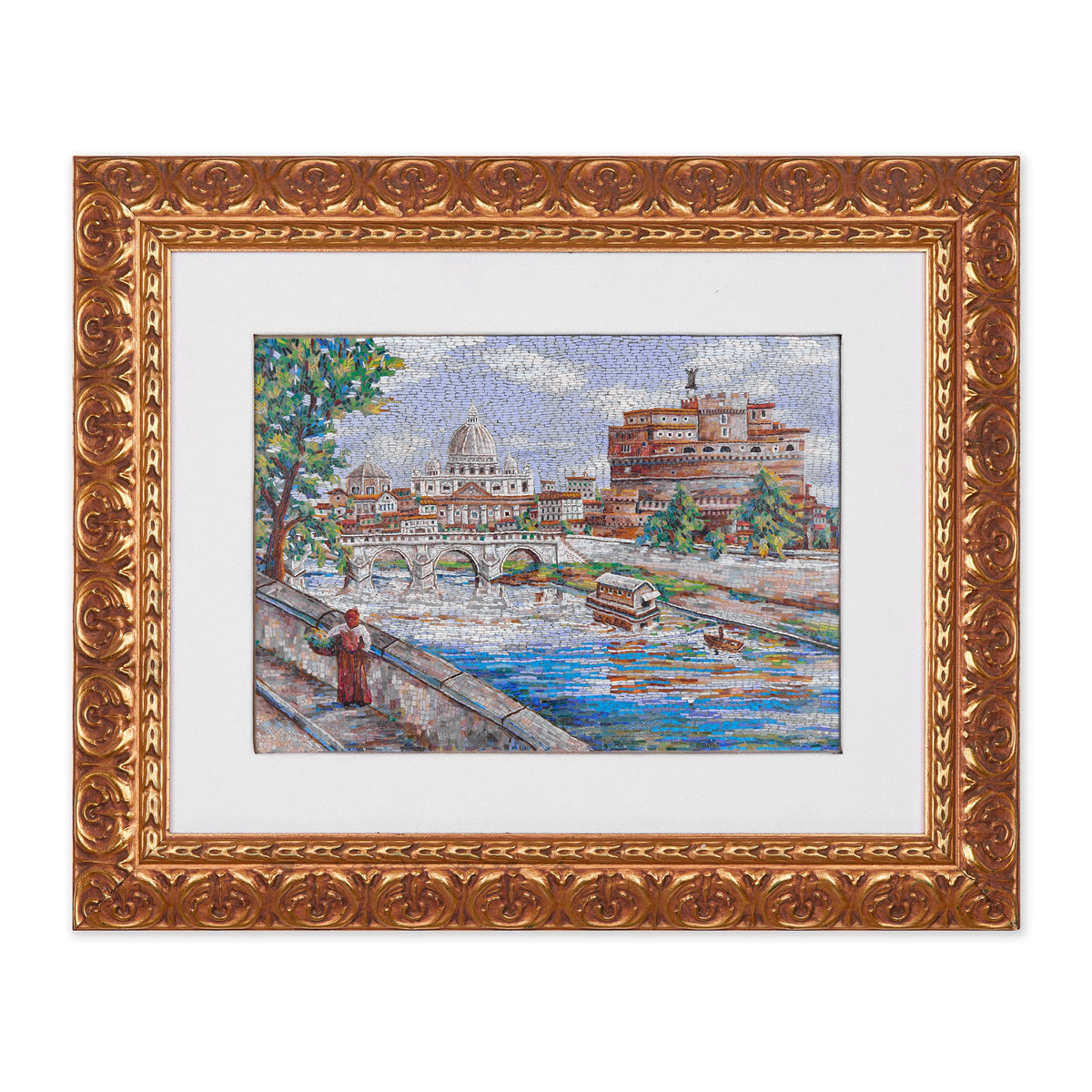 Mosaico de la Basílica de San Pedro y el Castillo Sant'Angelo