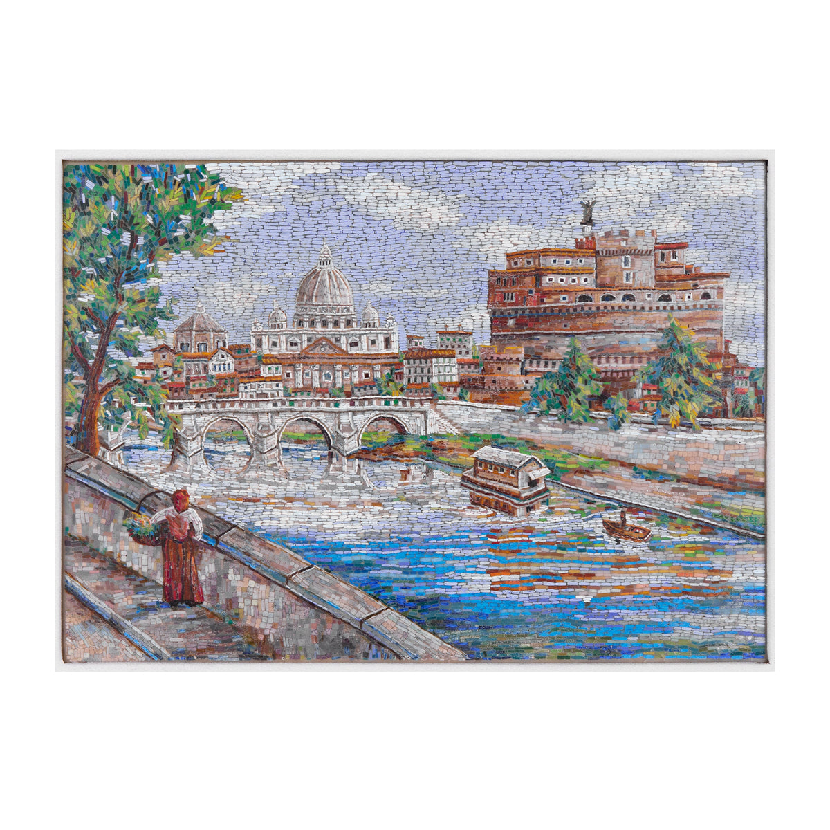 Mosaico de la Basílica de San Pedro y el Castillo Sant'Angelo