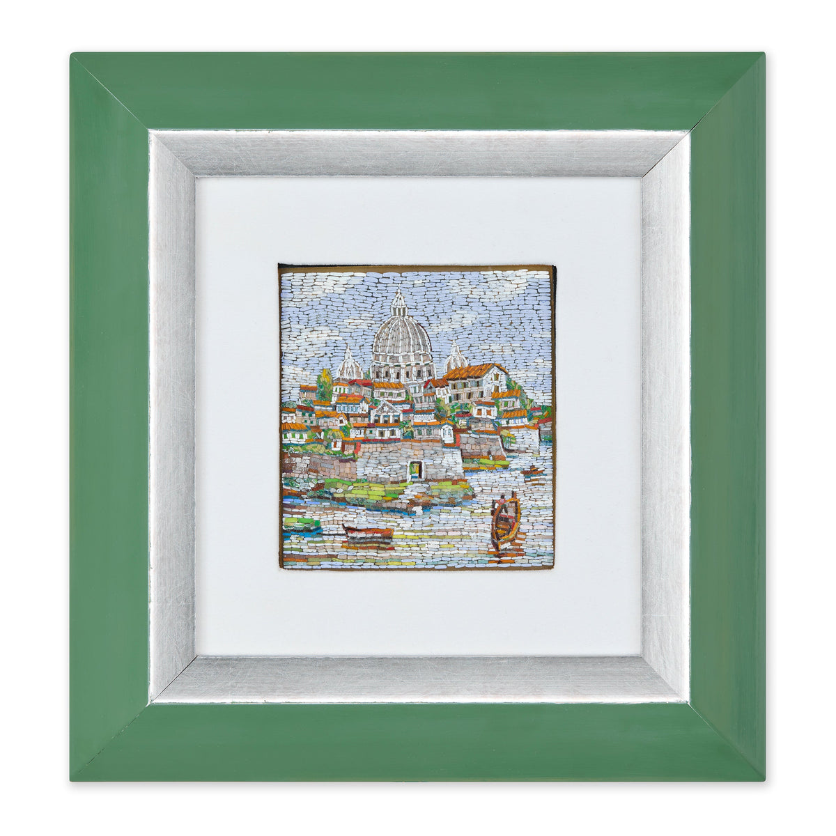 Mosaico del río Tíber con la cúpula de San Pedro