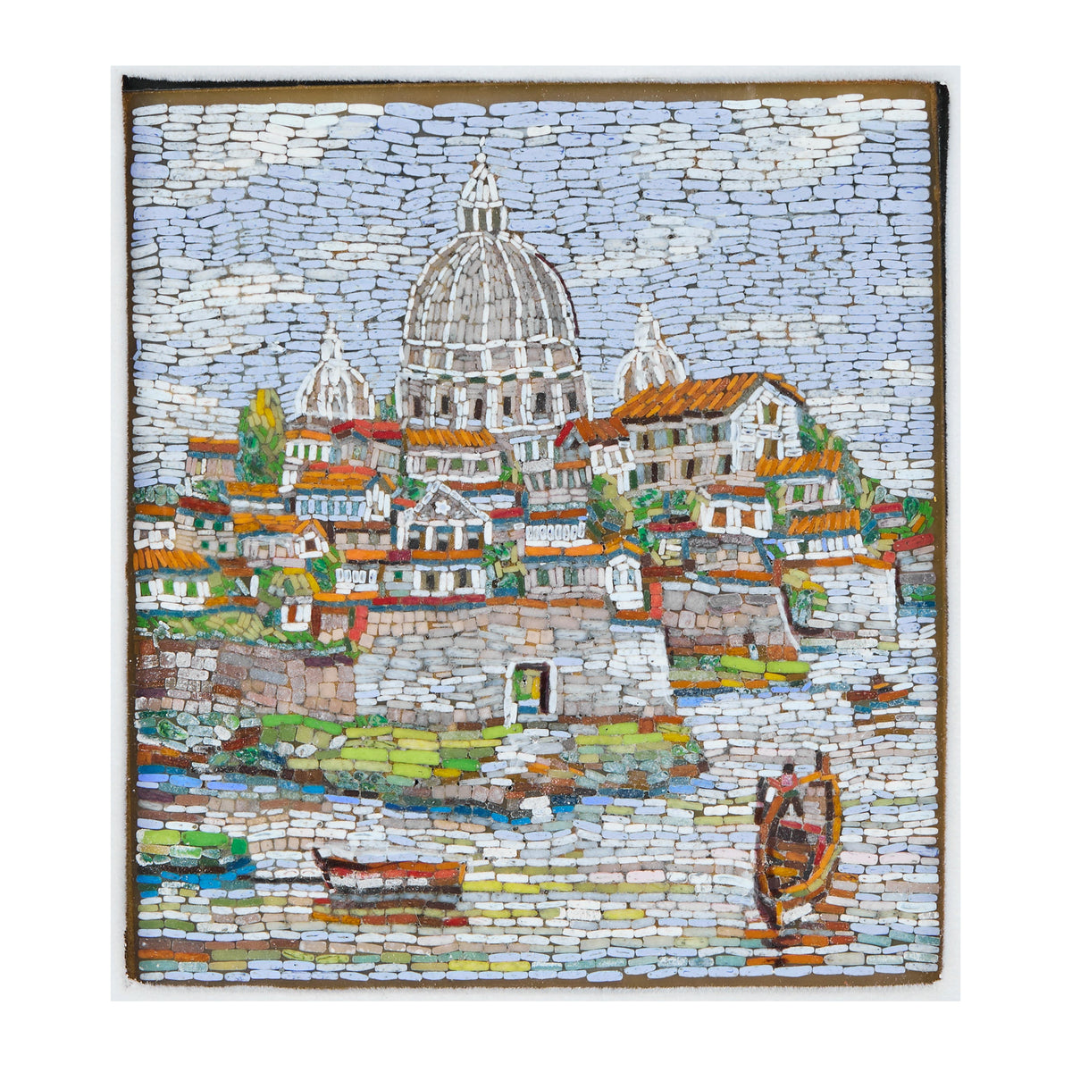 Mosaico del río Tíber con la cúpula de San Pedro