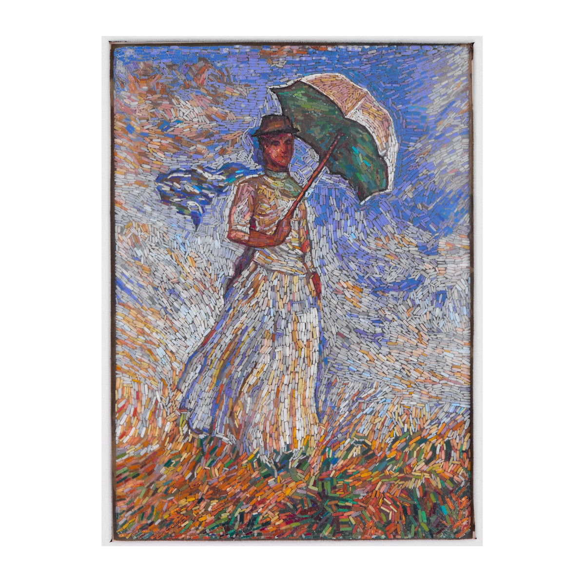 Mosaico inspirado en Mujer con sombrilla de Claude Monet