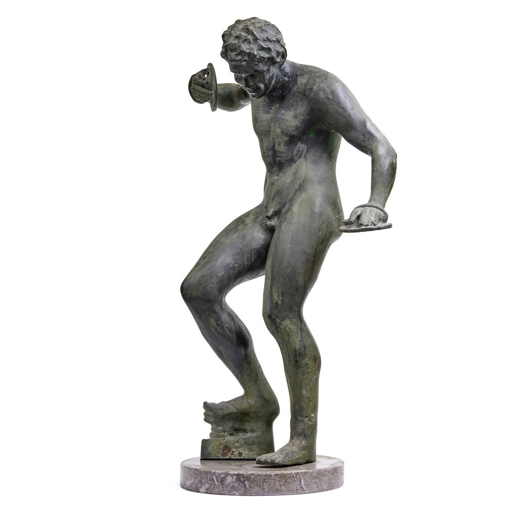 Sculpture in Bronze and Marble of a Dancing Satyr