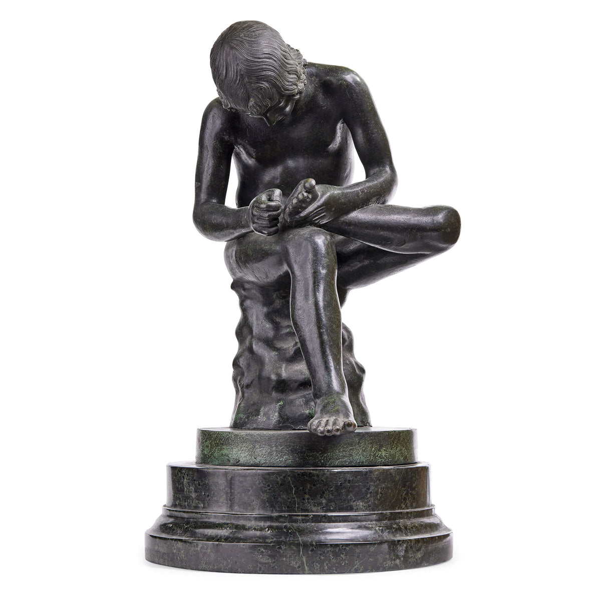 Sculpture in Bronze and Marble inspired by the Spinario
