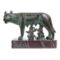 Sculpture in Bronze and Marble inspired by the Capitoline Wolf
