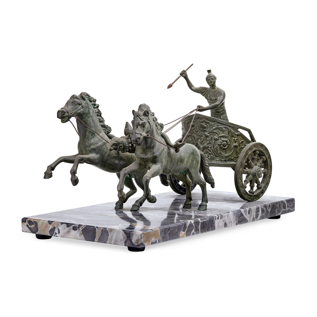 Sculpture in Bronze and Marble of a Roman Biga