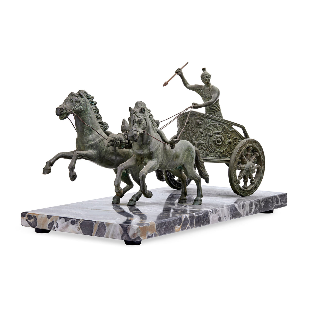 Sculpture in Bronze and Marble of a Roman Biga